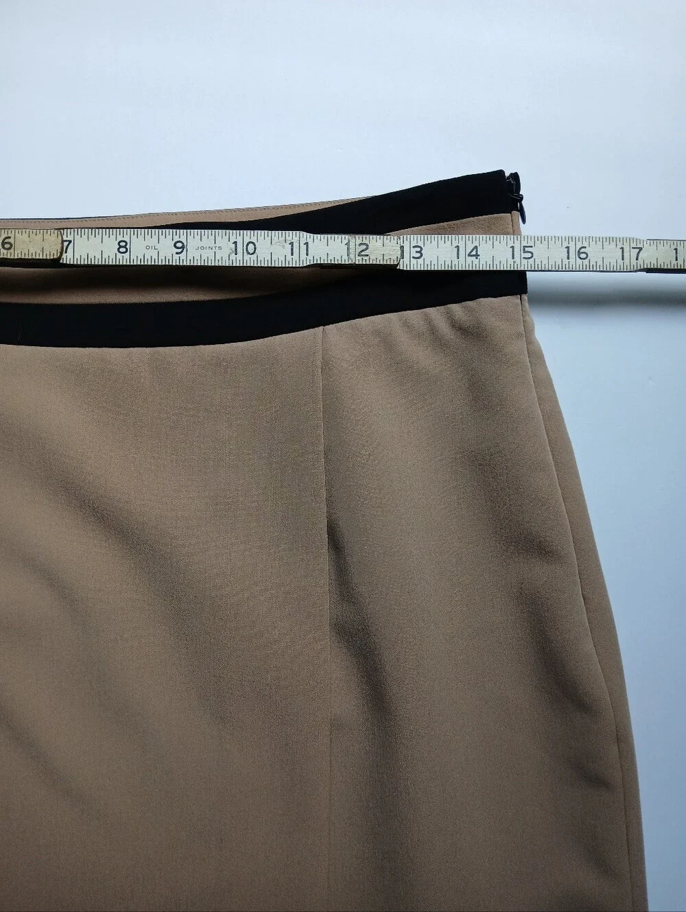 Worthington Womens Skirt Size 8 Tan Black Striped Waist, Lined, Career, Work